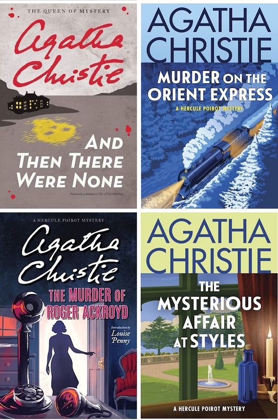 Four Agatha Christie book jackets
