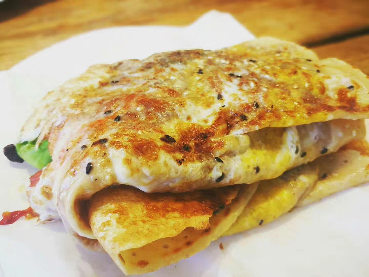 Jian-bing, which looks like a folded crepe