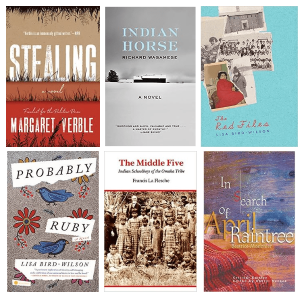 Covers of books about native residential school experiences mentioned in article