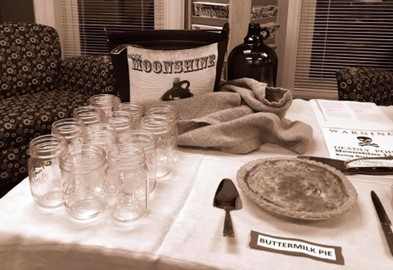 enjoying mock moonshine after reading The Widows by Jess Montgomery