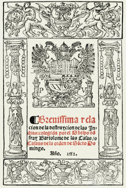 The cover of A Brief History of the Destruction of the Indies in the original Spanish