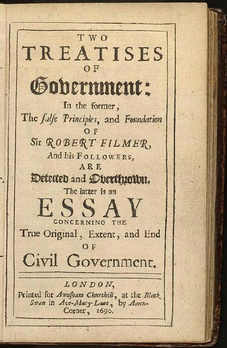 The title page of the 1960 edition of John Locke's Treatises of Government
