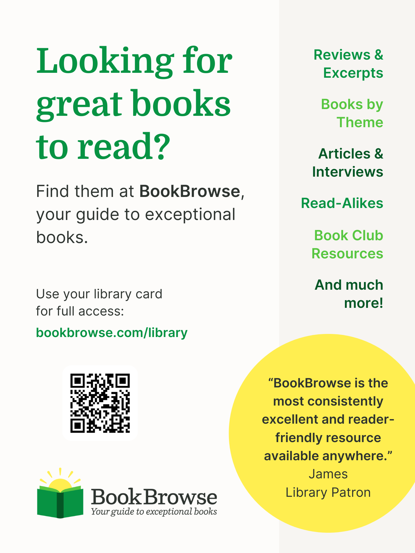 BookBrowse for Libraries Tent Card